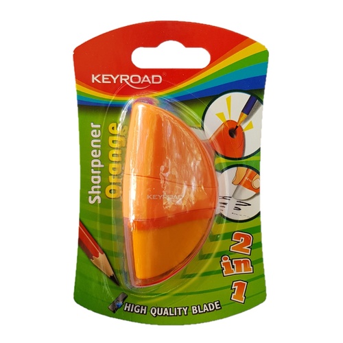 Orange 1pce 7cm Keyroad Sharpener Eraser Combo Design Perfect for Pencil Cases School
