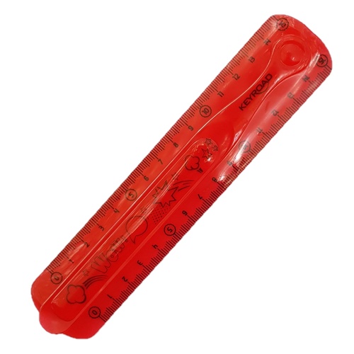 1pc Red Keyroad Ruler 15cm Flex Draw Anti Break Easy Pickup School Office