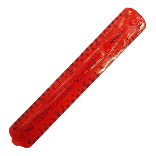 1pce Red Keyroad Ruler 20cm Flex Draw Anti Break Easy Pickup School Office