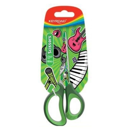 Green 1pce Keyroad 15cm Scissors Printed Metal 3D Handles Cool Designs Ergonomic