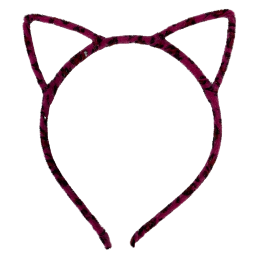 1pce Hot Pink Leopard Print Felt Cat Ears Headband, Dress Up Costume Accessory 1pce Hot Pink Leopard Print Felt Cat Ears Headband, Dress Up Costume Accessory