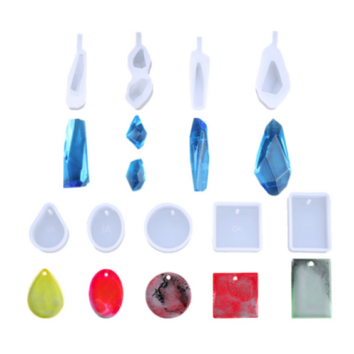 9pce Necklace Pendants Silicone Mold For Epoxy Resin DIY Decorative Jewellery