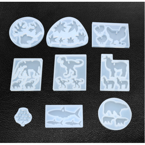 9pce Pendants Silicone Mold For Epoxy Resin DIY Jewellery Making Animals & Leaf's