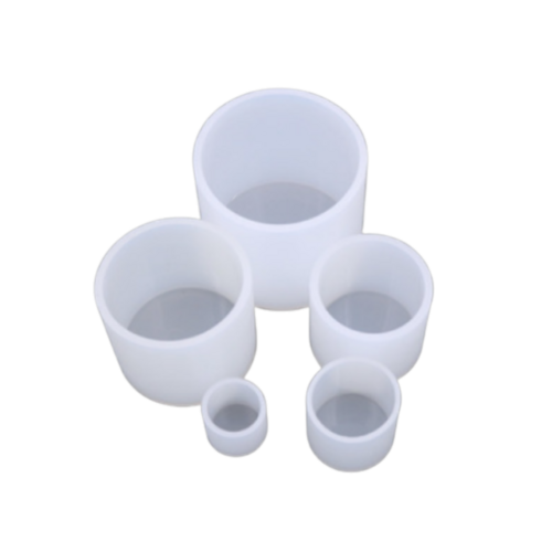 5pce Round Cylindrical Cups Silicone Mold For Epoxy Resin DIY Pouring Candle Making