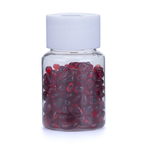 35g Clear Red Gemstone Crystal Chips In Tub Polished Natural Mini Size 