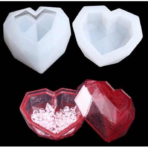 Heart Trinket Box Silicone Mold For Epoxy Resin DIY Decor Home Craft Jewellery