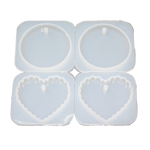 1pc Circle & Heart Pendants Silicone Mold For Epoxy Resin DIY Jewellery Necklace