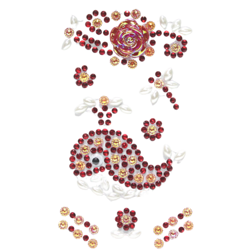 Red Rhinestone Adhesive Stickers Bedazzle Decorate Jewellery, Bottle, Kids Fun