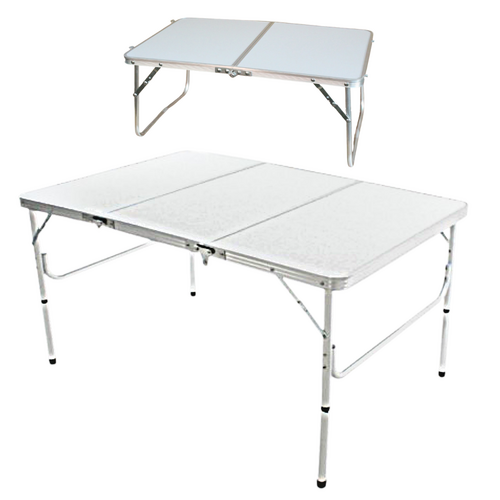 2x Camp Tables Set White Foldable, Lightweight & Portable Pair