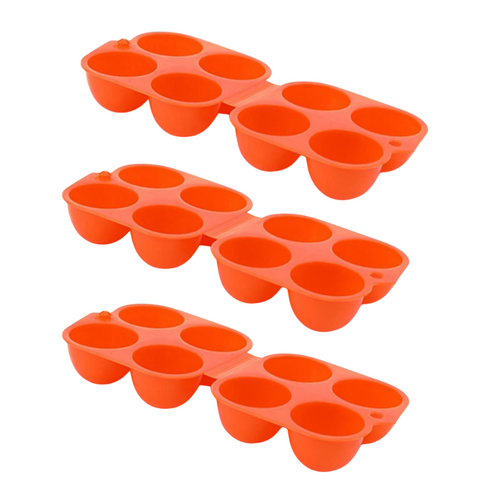 Egg Storage Travel Cases Dozen Capacity Orange 3 Pieces Portable Design for Camping & Travel