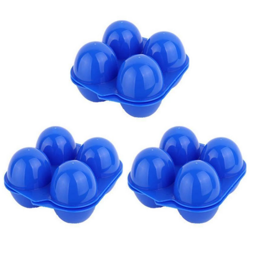Egg Storage Travel Cases Dozen Capacity Blue 3 Pieces Portable Design for Camping & Travel