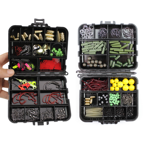 Fishing Tackle Box Bundle Set 317pce Portable Hooks, Sinkers, Swivels, Jigs & More