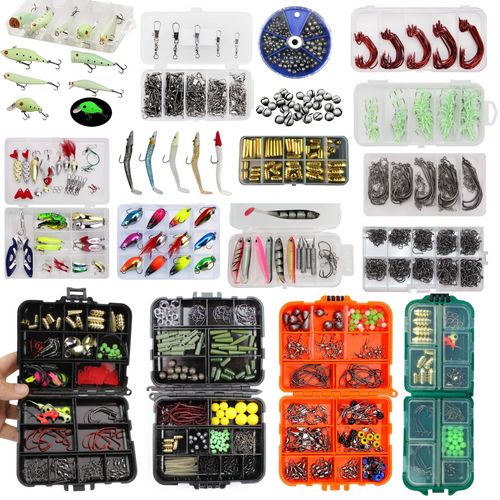 Fishing Tackle Super Set 1648pce Full Tackle Box Kit in Cases Lures, Hooks, Sinkers Bundle