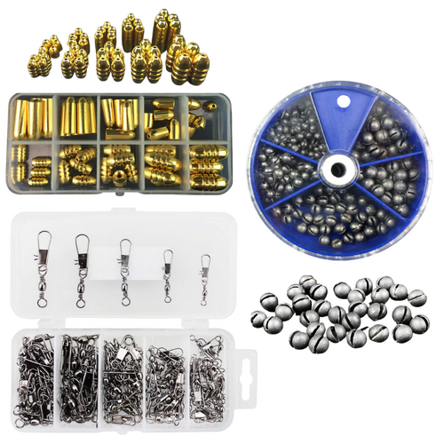 Fishing Sinkers & Swivel Bundle 355pce Set Lead & Copper Weights +