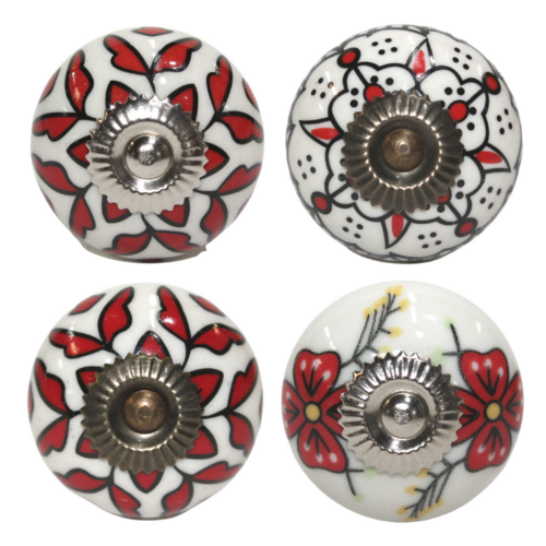 4pce Red Bundled Set Moroccan Door Handle Knobs Drawer/Wardrobe/Furniture