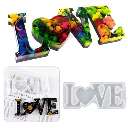 Love Wording Silicone Mold For Epoxy Resin DIY Art Valentines Ornament