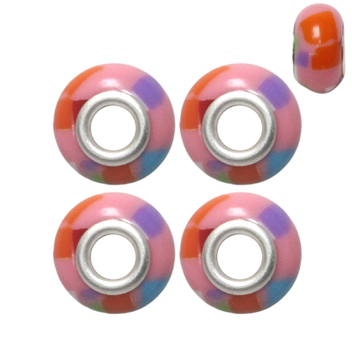 Pink Funky Retro 4pce Beads Set For Bracelets & Necklaces Jewellery Making 