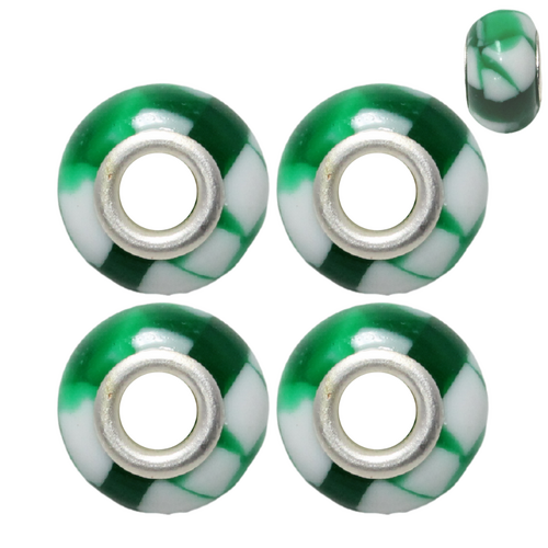Green Funky Retro 4pce Beads Set For Bracelets & Necklaces Jewellery Making 