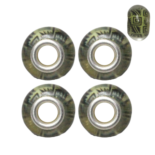 Green Aztec 4pce Beads Set For Bracelets & Necklaces Jewellery Making 