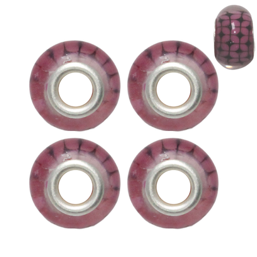 Pink Tiles 4pce Beads Set For Bracelets & Necklaces Jewellery Making 