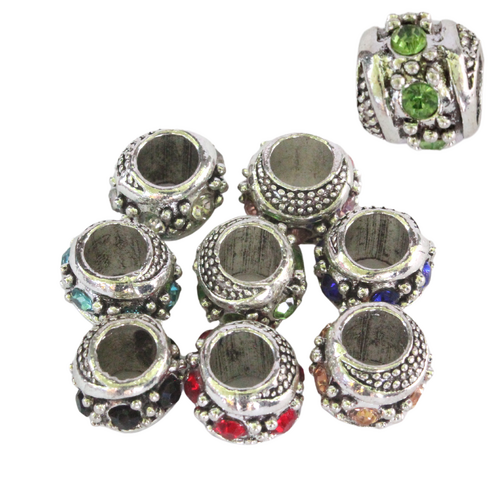 Silver Diamante Beads, Bracelets & Necklaces Jewellery Making 8pcs in Pack
