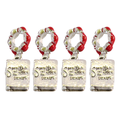 Silver Book 4pce Set Charms Beads for Bracelets & Necklaces Jewellery Making 