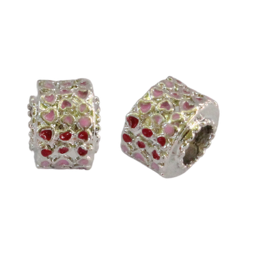 Pink/Red Mini Hearts 1pce Bead for Bracelets & Necklaces Jewellery Making 