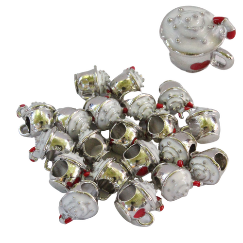 White Christmas Dessert Charms Beads, Bracelets & Necklaces Jewellery 20pcs Pack