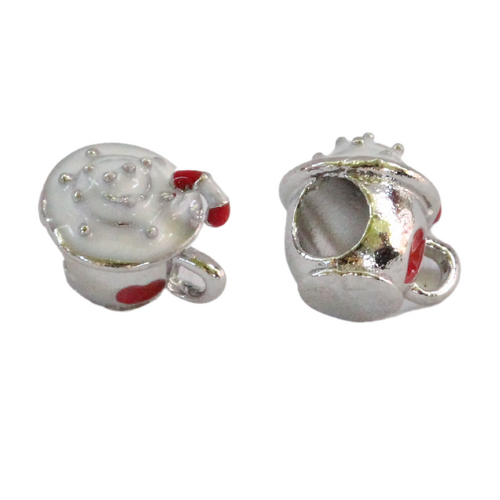 White Christmas Dessert 1pce Charm Bead for Bracelets & Necklaces Jewellery Making