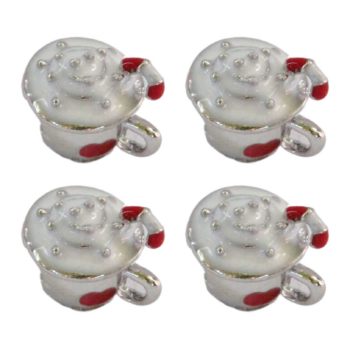White Christmas Dessert 4pce Set Charms Beads for Bracelets & Necklaces Jewellery Making