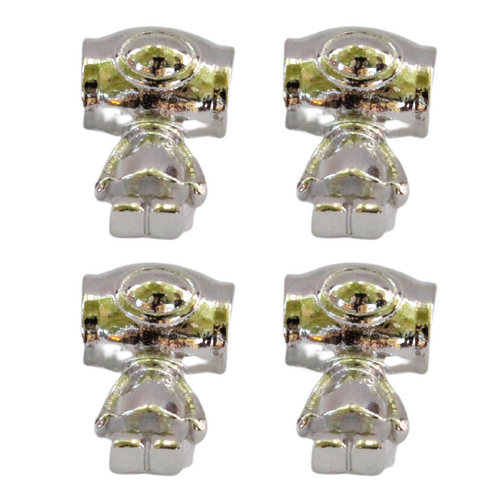 Silver Alien 4pce Set Charms Beads for Bracelets & Necklaces Jewellery Making