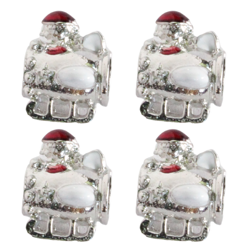 Silver Sled 4pce Set Charms Beads for Bracelets & Necklaces Jewellery Making 