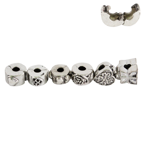 Silver Etched Clasps, Bracelets & Necklaces Jewellery Making 6pcs in Pack E