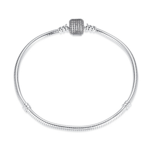 Diamante Pendant 17cm Snake Chain Bracelet Silver Jewellery Accessory 1 Piece