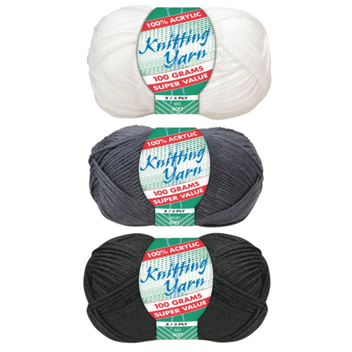 Carlton Footy Team Colours Knitting Wool Yarn 100g/Roll 3 Piece 100% Acrylic
