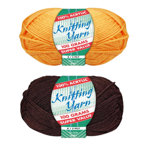 Hawthorn Footy Team Colours Knitting Wool Yarn 100g/Roll 2 Piece 100% Acrylic