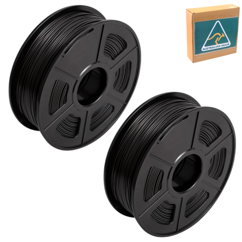 2x 1kg PLA 3D Printer Filament Set 1.75mm Midnight Black Australian Made & Eco Friendly