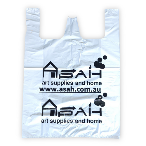 50x Reusable Plastic Shopping Bags XL Size 60cm x 80cm White 35 Microns