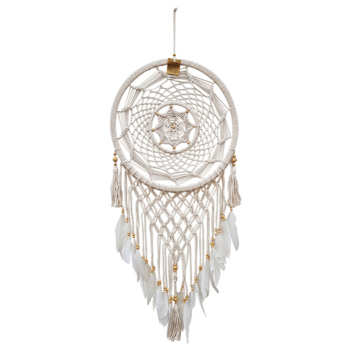 Dream Catcher 43cm Spiders Web with Feathers Hand Made Intricate Design
