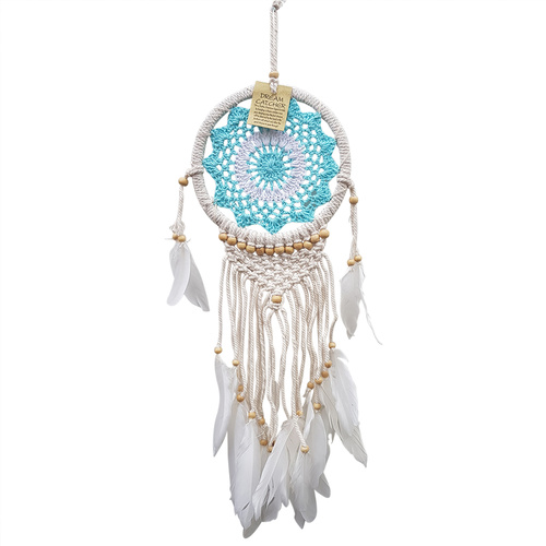Turquoise 17cm Colourful Dream Catcher Doily Macrame Beaded Boho