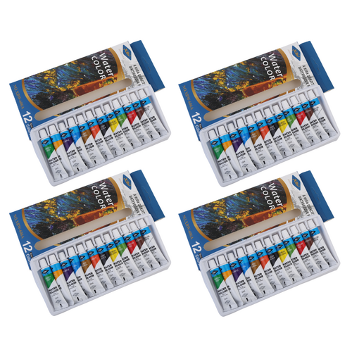 4x Watercolour Paint Sets 12ml Tubes 12 Colours Great Intro Starter Set