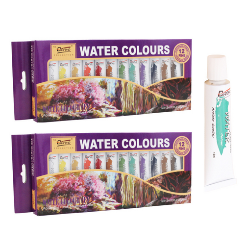 2x Watercolour Paint Sets 12ml Tubes Quality 12 Intro Colours