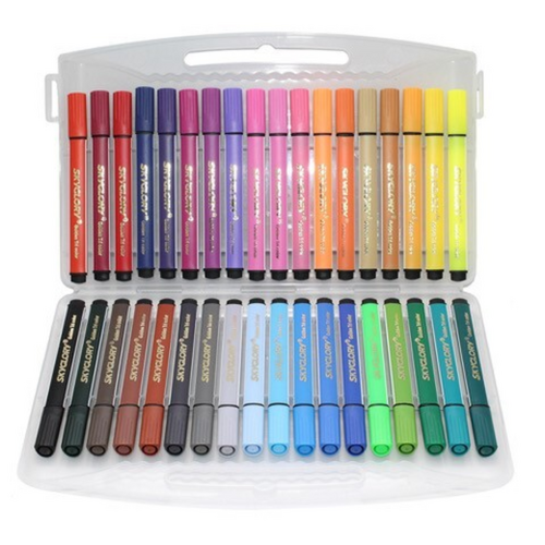 36pce Jumbo Marker Pen Set in Carry Case Kids Art Craft Drawing