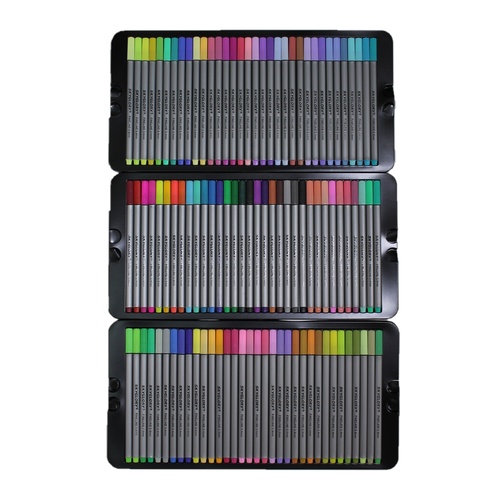 102 Colour Fine Liner Marker Pen Drawing Set in Metal Tin Premium Excellent Range