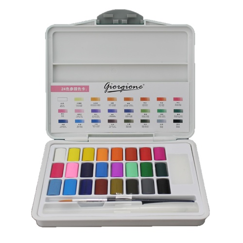 Macaron 24 Colour Professional Solid Watercolour Cake Paint Set