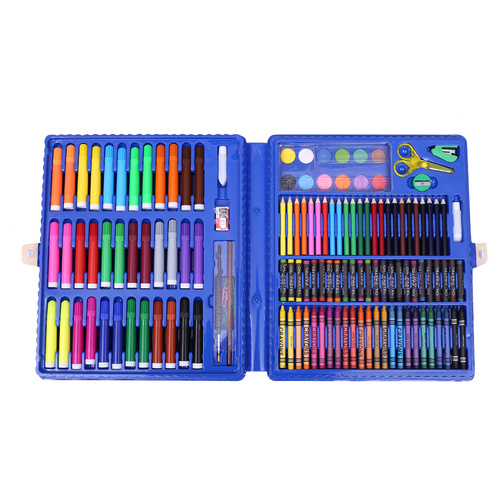 Blue 151pce Kids Art and Craft Mixed Media Kit in Case Crayons, Markers, Watercolour & More!