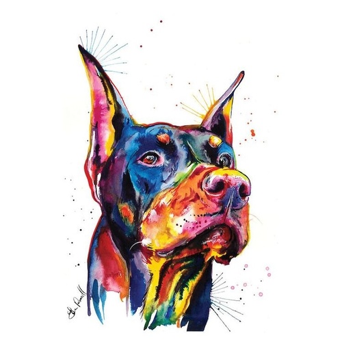 Colourful Dog - Paint by Numbers Canvas Art Work DIY 40cm x 50cm
