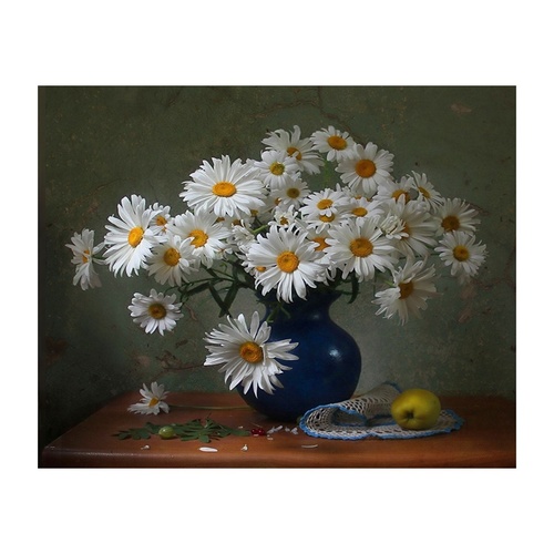 Vase with Daisy Flower - Paint by Numbers Canvas Art Work DIY 40cm x 50cm