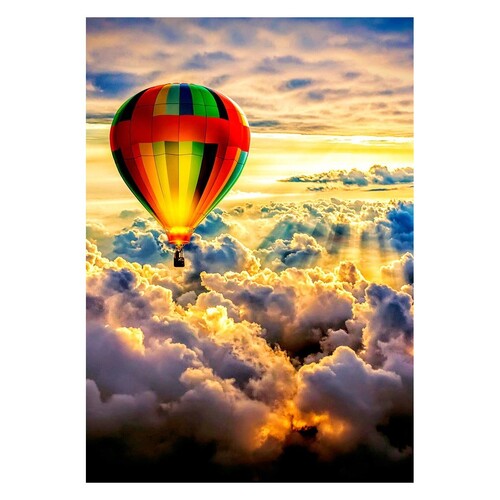 Hot Air Balloon in Clouds - Paint by Numbers Canvas Art Work DIY 40cm x 50cm