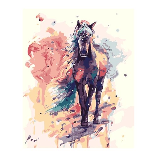 Wild Horse Abstract Paint by Numbers Canvas Art Work DIY 40cm x 50cm